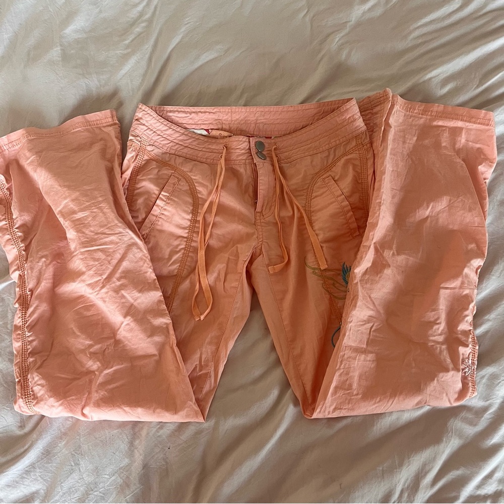 By Deep Los Angeles | Coral Flower Embroidered Convertible Pants